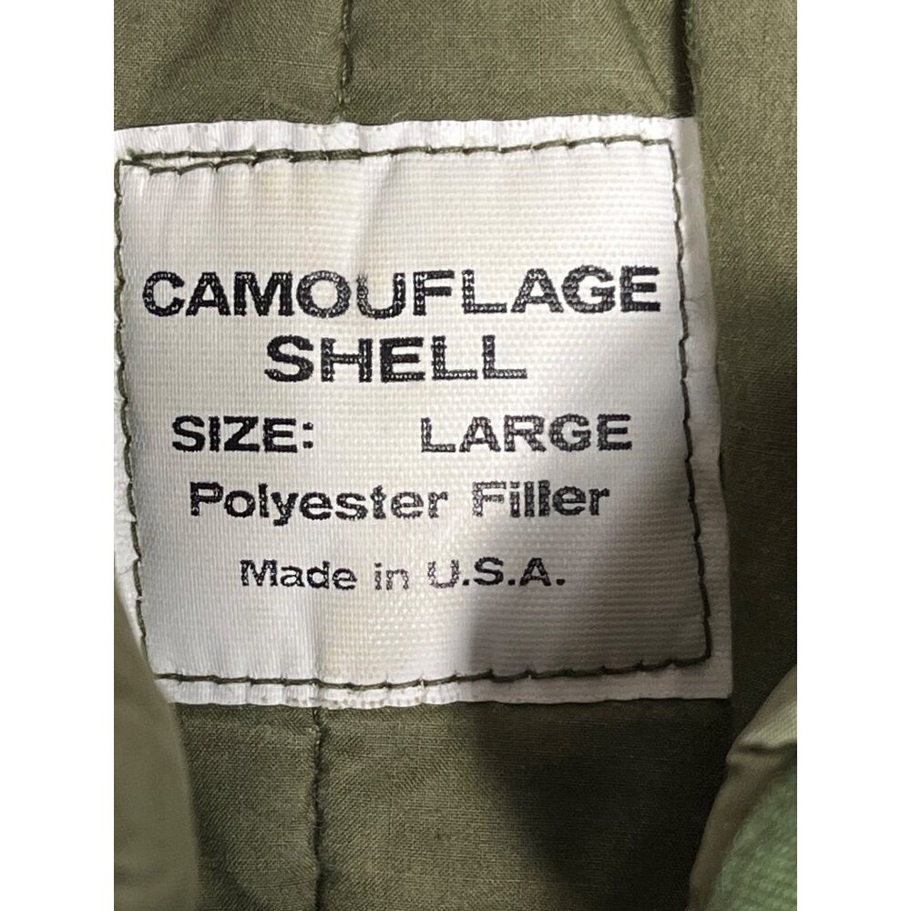 Camouflage Shell Puffer Vest Woodland Twill Cold Weather Hunt Gorpcore USA Men L - Picture 2 of 7